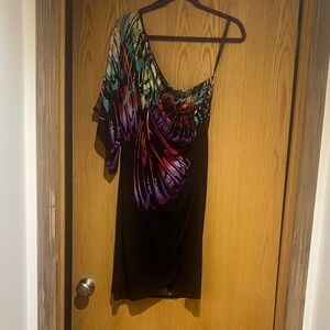 Multicolor Asymmetrical Women's Dress